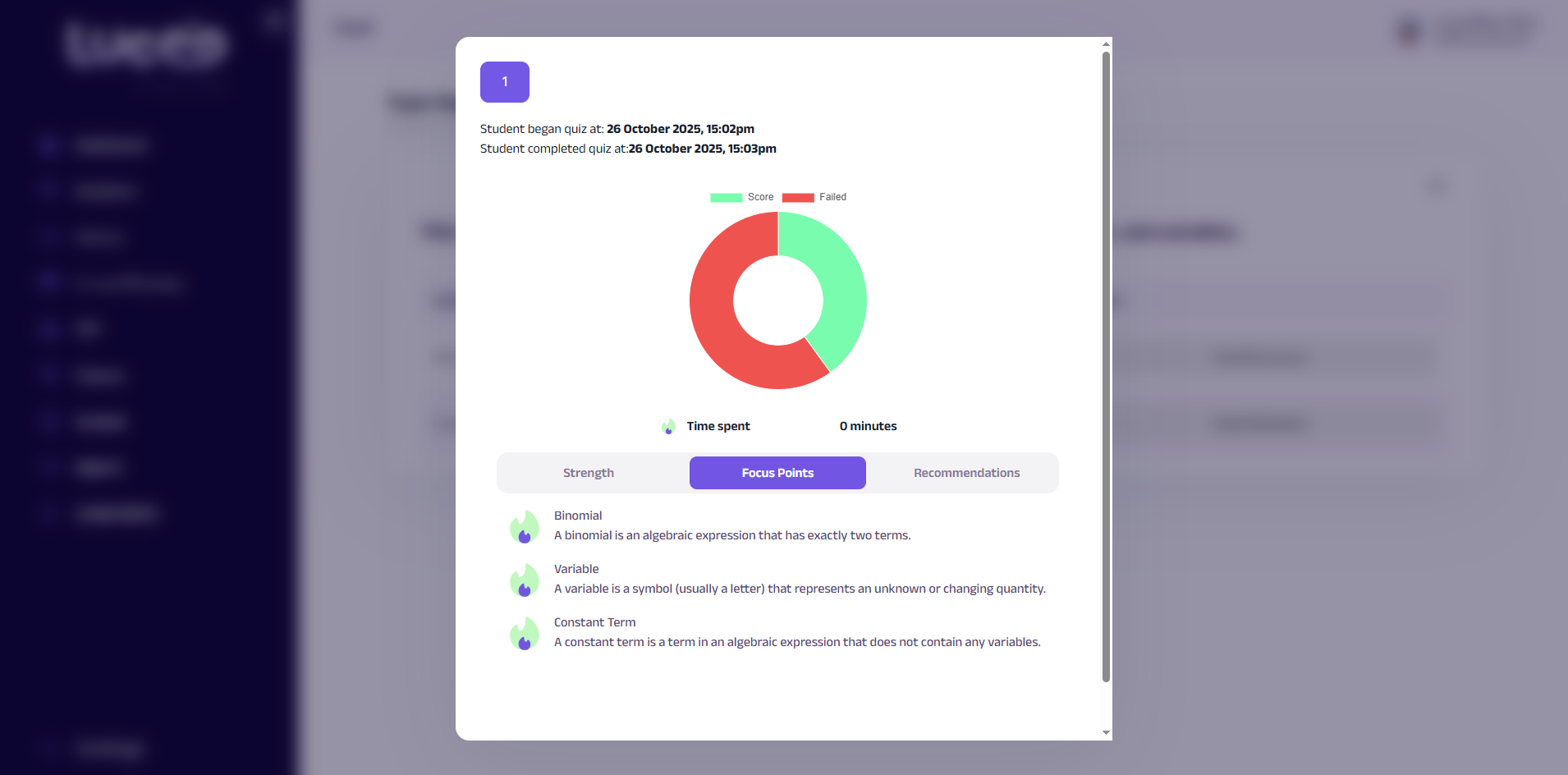 Student Portal web app screenshot